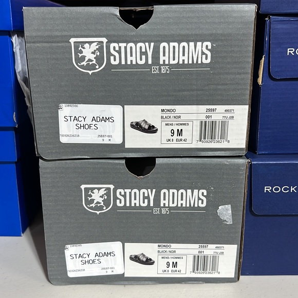 Stacy Adams Men’s Mondo Open Toe Slide Black 9M NEW NIB - Picture 6 of 8